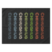 レトロ数々のカラーChihuahuaドッはっきりしたク愛好家デコール テーブルクロス (正面(横))