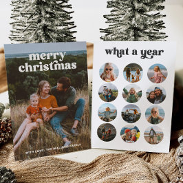 レトロ数々のフォトクリスマスカード シーズンカード