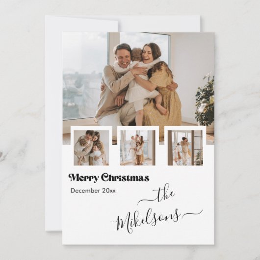 レトロ数々の写真クリスマス シーズンカード (正面)