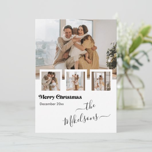 レトロ数々の写真クリスマス シーズンカード (スタンド正面)