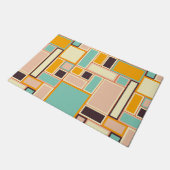 レトロ数々の色のジオメトリブロック ドアマット (アングル)