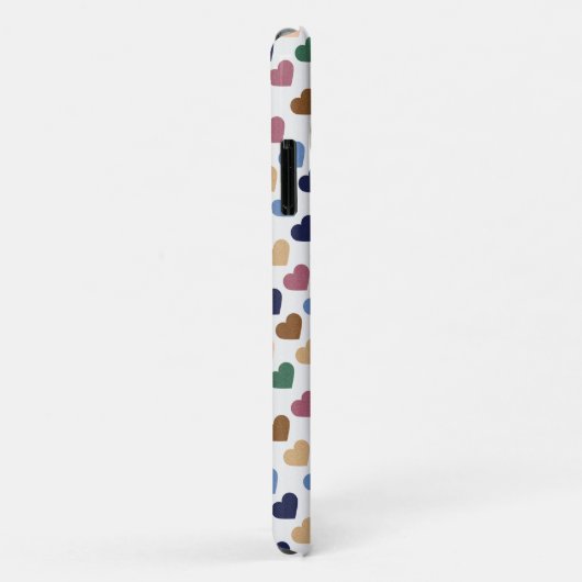 レトロ数々の色の小ハートパターンモノグラム Case-Mate iPhoneケース (裏面/右)