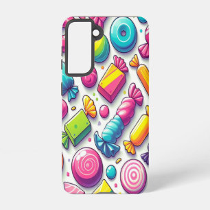 レトロ数々の色の漫画菓子 SAMSUNG GALAXY S21ケース