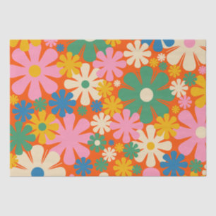 レトロ数々の花 – カラー60s 70s花柄 薄葉紙