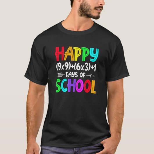 レトロ数学の公式 100日目の学校のシャツ 数学T Tシャツ (正面)