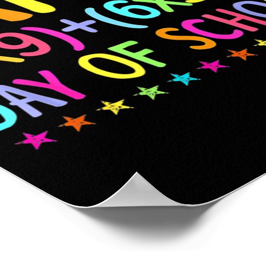 レトロ数式100日の学校先生少年 ポスター (角)