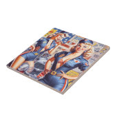 レトロ整備士のピンアップ タイル (側面)