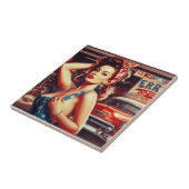 レトロ整備士ガール タイル (側面)