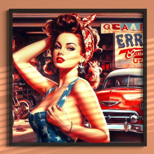 レトロ整備士ガール ポスター