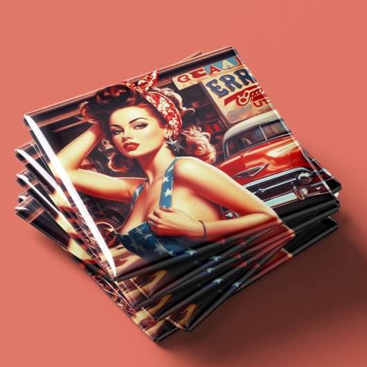 レトロ整備士ガール マグネット