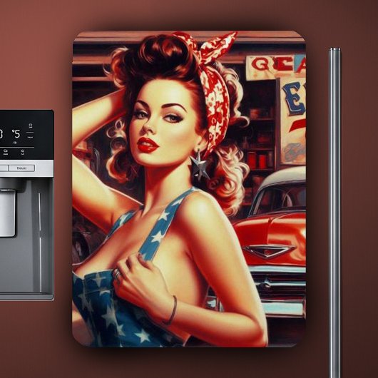 レトロ整備士ガール マグネット