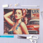 レトロ整備士ガール 薄葉紙 (クラフト)