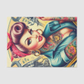 レトロ整備士ガール 薄葉紙 (正面)