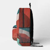 レトロ文パターン プリントバックパック (右)