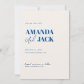 レトロ文字とフォトウェディングの日付を保存 セーブザデート (裏面)