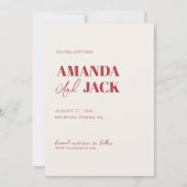 レトロ文字とフォトウェディングの日付を保存 セーブザデート (裏面)