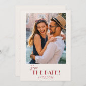 レトロ文字とフォトウェディングの日付を保存 セーブザデート (正面/裏面)