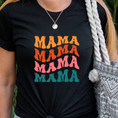 レトロ文字ウェーブママTシャツ Tシャツ