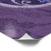 レトロ文字フローリッシュやる気を起こさせる引用文バイオレット ポスター (コーナー)