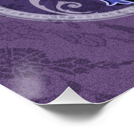 レトロ文字フローリッシュやる気を起こさせる引用文バイオレット ポスター (コーナー)