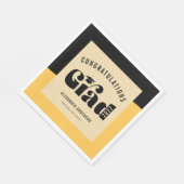 レトロ文字光金ゴールド及び黒卒業 スタンダードランチョンナプキン (角)