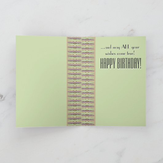 レトロ文字列アート(パーソナライズされた誕生日あいさつ) カード (内部)