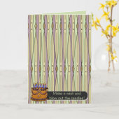 レトロ文字列アート(パーソナライズされた誕生日あいさつ) カード (黄色い花)