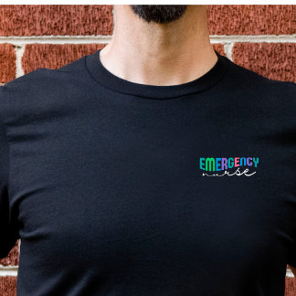 レトロ文字波型非常用男性ナースTシャツ Tシャツ