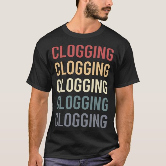 レトロ文字詰まり詰まりクロガー Tシャツ (正面)