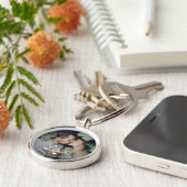 レトロ文字 | Love withハートと写真 キーホルダー (側面)