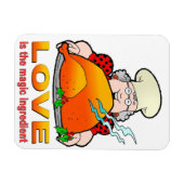 レトロ料理デザイン愛は魔法成分。 マグネット (横)