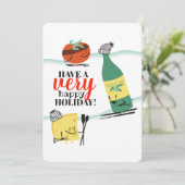 レトロ料理トマトオリーブ油チーズクリスマス シーズンカード (スタンド正面)