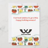 レトロ料理トマトオリーブ油チーズクリスマス シーズンカード (裏面)