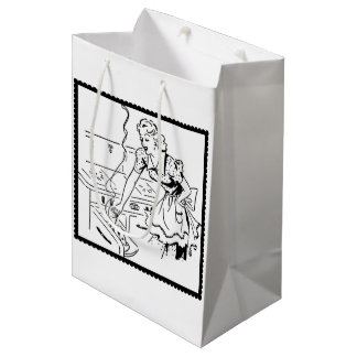 レトロ料理ママ ミディアムペーパーバッグ