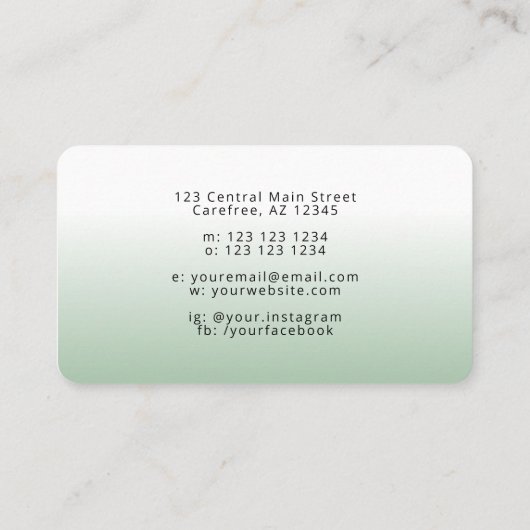 レトロ料理器具パーソナルシェフ 名刺 (裏面)