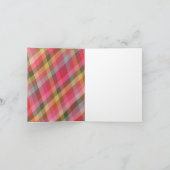 レトロ斜めクリスマスプレイドかわいい写真空白の シーズンカード (内部)