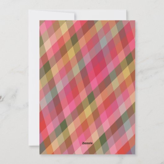 レトロ斜めクリスマスプレイドかわいい名門私立校風の写真 シーズンカード (裏面)