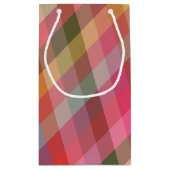 レトロ斜めクリスマスプレッドキュートホリデ名門私立校風のー スモールペーパーバッグ (裏面)