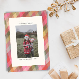 レトロ斜めクリスマス柄 かわいいおしゃれな写真 シーズンカード