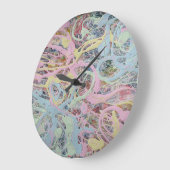 レトロ新しいアートデコパインスパイアステル抽象芸術 ラージ壁時計 (傾斜)