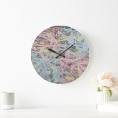 レトロ新しいアートデコパインスパイアステル抽象芸術 ラージ壁時計 (ホーム)