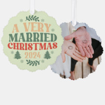 レトロ新婚のクリスマスオーナメント 初めての結婚