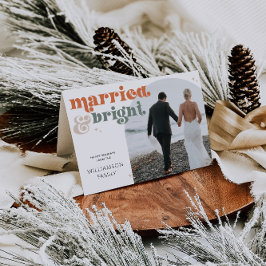 レトロ新婚アーチフォト折り畳みホリデーカード シーズンカード