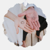 レトロ新婚オーナメントファースト結婚したクリスマス オーナメントカード (裏面)