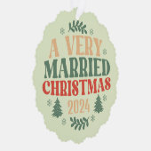 レトロ新婚オーナメントファースト結婚したクリスマス オーナメントカード (右)