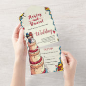 レトロ新婦アーポップ・アートのト漫画スタイル結婚ズ オールインワン招待状 (貼ってはがせる)