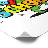 レトロ新学期おもしろいカラフルカルト ポスター (角)