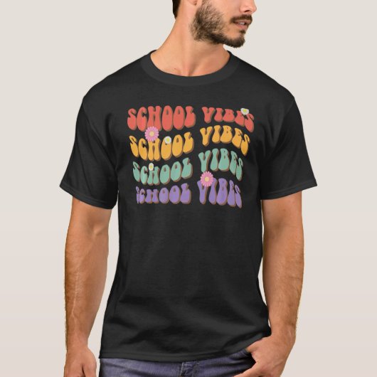 レトロ新学期かわいい花 Tシャツ (正面)