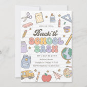 レトロ新学期バッシュ 招待状 (正面)