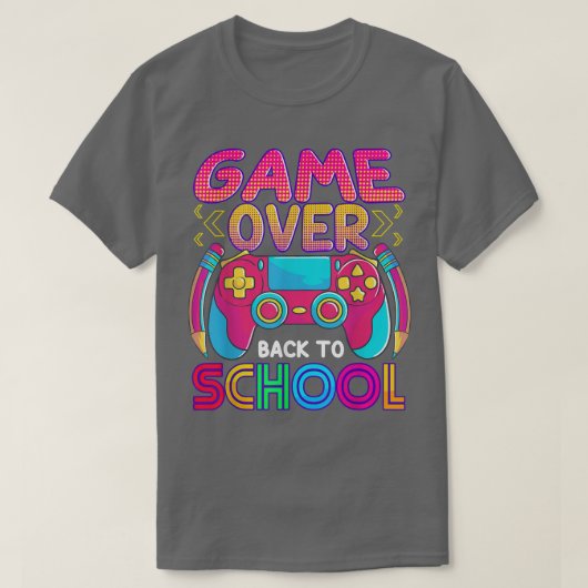 レトロ新学期ボーイズガールズゲームビデオゲーマー Tシャツ (デザイン正面)
